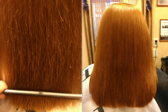 До и после процедуры полирования волос