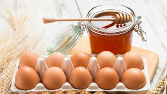 Мед и свежие яйца для лечения простудных заболеваний